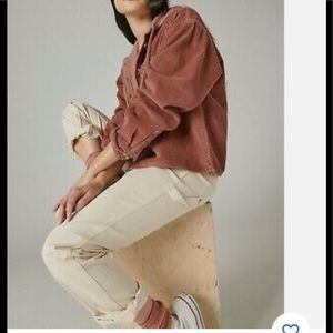 NWOT  Lucky Brand Cropped Corduroy Hoodie Jacket